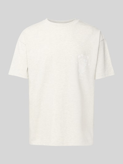 BLKVIS T-shirt met motief- en labelprint, model 'VASO' Lichtgrijs gemêleerd - 2