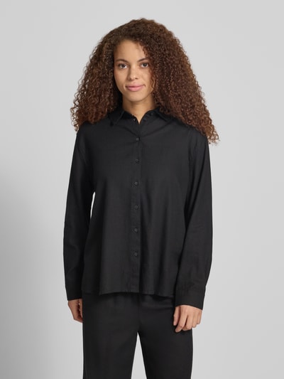 ONLY Relaxed Fit Leinenbluse mit Hemdblusenkragen Modell 'GOA' Black 4
