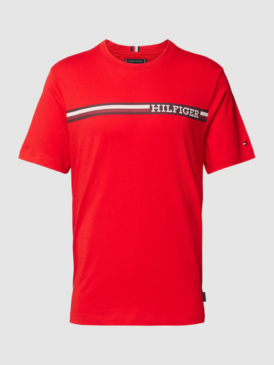 Tommy Hilfiger T-Shirt mit Label-Print Hellrot 2