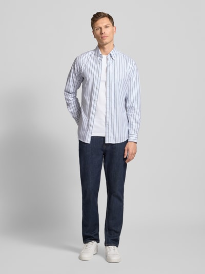 BOSS Orange Slim fit vrijetijdsoverhemd van katoenmix, model 'RICOPLUS_M' Offwhite - 1