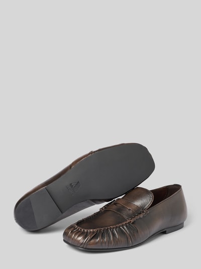 ALOHAS Loafer aus Rindsnappa mit Ziernaht Dunkelbraun 4