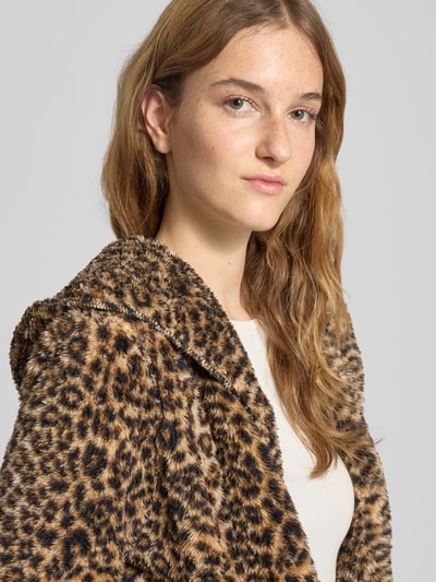 Only Kurtka o kroju relaxed fit ze wzorem na całej powierzchni model ‘CONTACT’ Camel 3