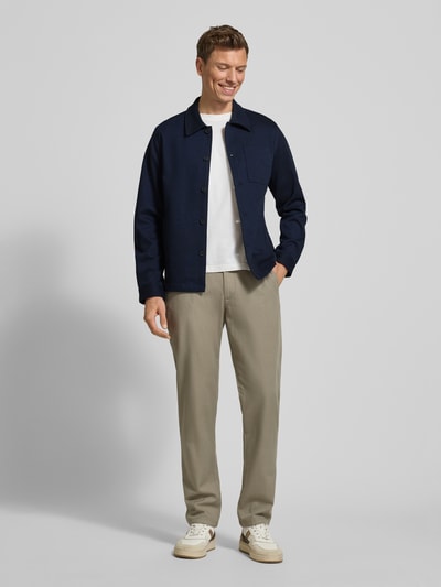 Lindbergh Overhemdjack met knoopsluiting Marineblauw - 1