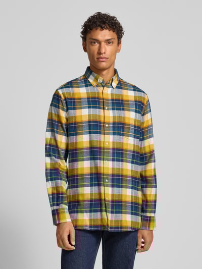 Christian Berg Men Regular fit vrijetijdsoverhemd met button-downkraag Geel - 4