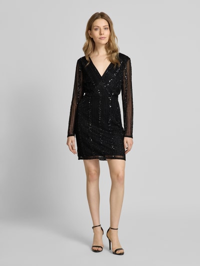 LACE & BEADS Cocktailkleid in Wickel-Optik Black 1