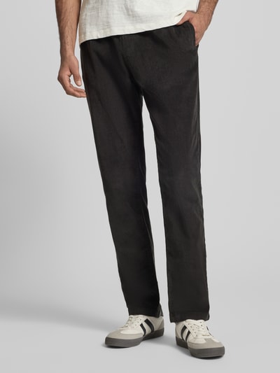 Tommy Jeans Spodnie sztruksowe o kroju tapered fit z czystej bawełny model ‘ISAAC’ Czarny 4