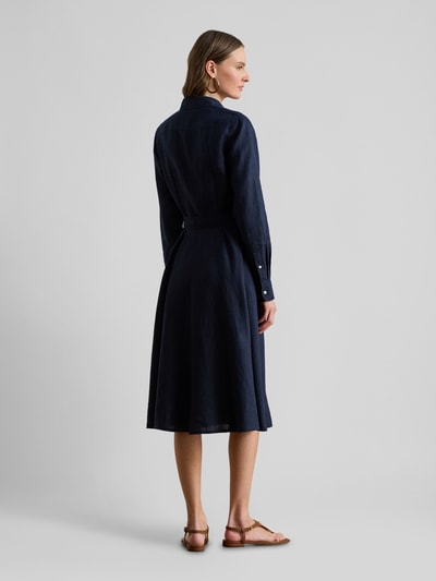 Lauren Ralph Lauren Tailliertes Freizeitkleid aus reinem Leinen Marine 5