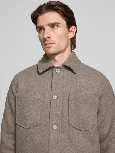 Samsøe Samsøe Regular Fit Hemdjacke mit Brusttaschen Modell 'PALLY' Beige 3