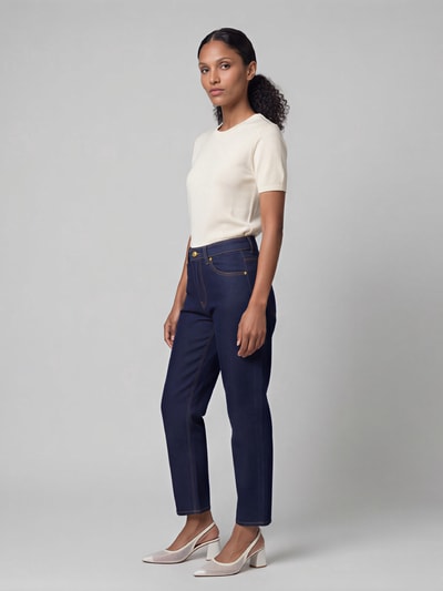 MAC Loose Fit Barrel Jeans aus Baumwoll-Mix mit Modal-Anteil Modell 'DANNI' Dunkelblau 1