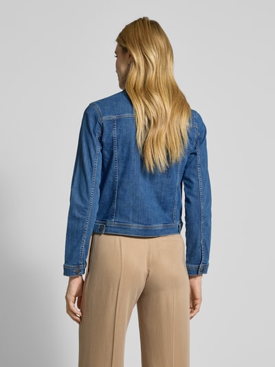 More & More Jeansjack met paspelzakken op de borst Jeansblauw - 5