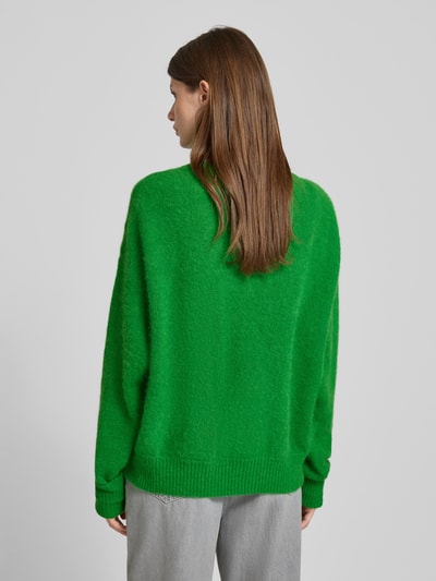 American Vintage Oversized gebreide pullover met ribboorden, model 'VITOW' Groen - 5