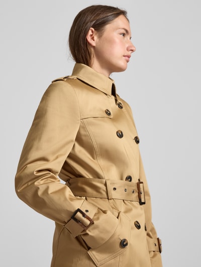 Jake*s Collection Trenchcoat met tailleriem Zand - 3