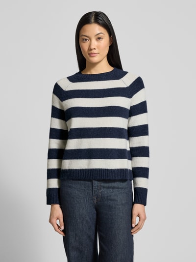 BOSS Regular Fit Strickpullover aus Alpaka-Mix Modell 'FEBISAN' Marine 4