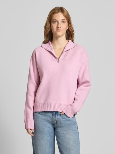 Pieces Regular fit pullover met schipperskraag, model 'OREE' Roze - 4