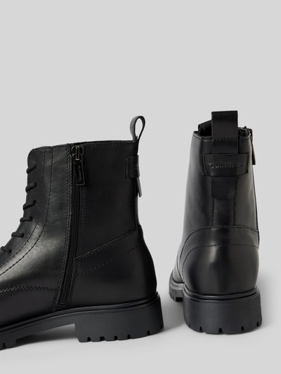 Tamaris Schnürboots aus Leder mit Zugschlaufe Black 2