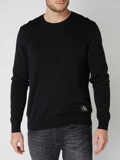 Calvin Klein Jeans Pullover mit Logo-Aufnäher Black 4