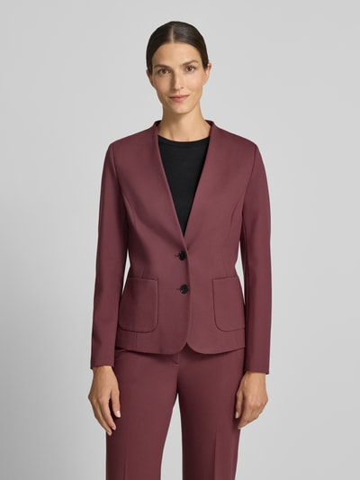 Jake*s Collection Regular fit kort colbert van viscosemix Prune - 4