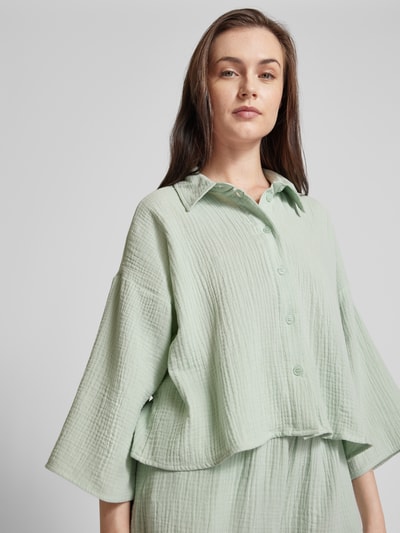 Vero Moda Korte blouse met 3/4-mouwen, model 'NATALI' Rietgroen - 3