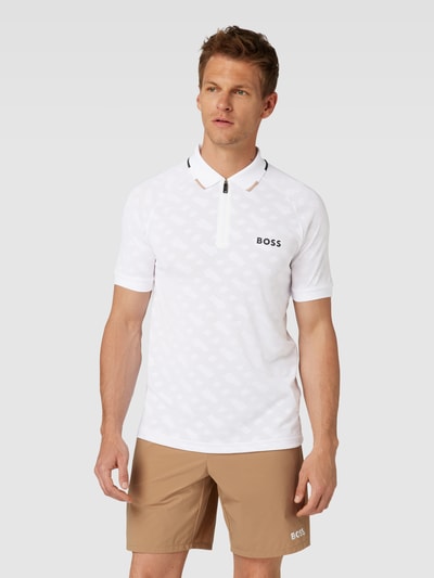 BOSS Green Koszulka polo z detalem z logo model ‘Philix’ Biały 4