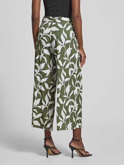 More & More Wide leg stoffen broek met strikceintuur Olijfgroen - 5