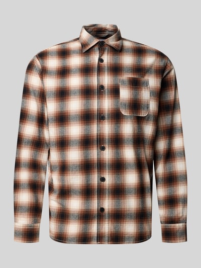 Produktfoto, regular fit Heren vrijetijdsoverhemd van puur katoen Model 'CAMDEN' van JACK & JONES, Kentkraag, borstzak, meerkleurig ruitpatroon, zachte textuur