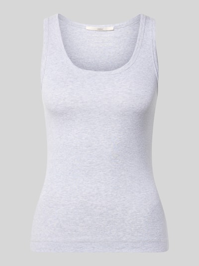 Produktfoto, szare Tanktop mit Rundhalsausschnitt von Lanius z czystej bawełny, krój slim fit, długość tyłu w rozmiarze 36: 55 cm