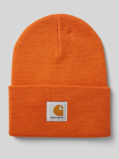 Carhartt Work In Progress Beanie met labelpatch, model 'ACRYLIC WATCH HAT' Oranje - 1