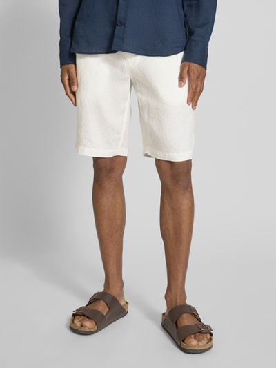 Marc O'Polo Regular Fit Shorts aus reinem Leinen Modell 'RESO JOGGER' Offwhite 4