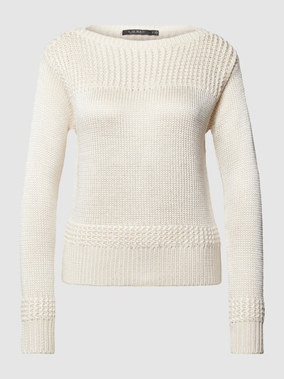 Lauren Ralph Lauren Strickpullover mit U-Boot-Ausschnitt Offwhite 1