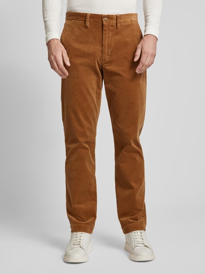 Polo Ralph Lauren Spodnie sztruksowe o kroju stretch straight fit ze szlufkami na pasek model ‘BEDFORD’ Rdzawoczerwony 4