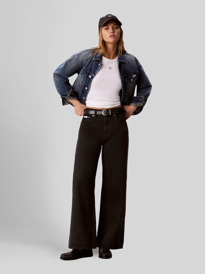 Calvin Klein Jeans Relaxed Fit Jeans aus reiner Baumwolle mit Label-Patch Black 1