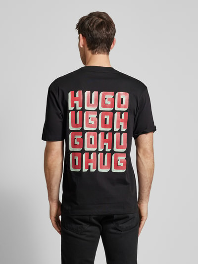 HUGO T-shirt met labelprint, model 'Diqitee' Zwart - 5