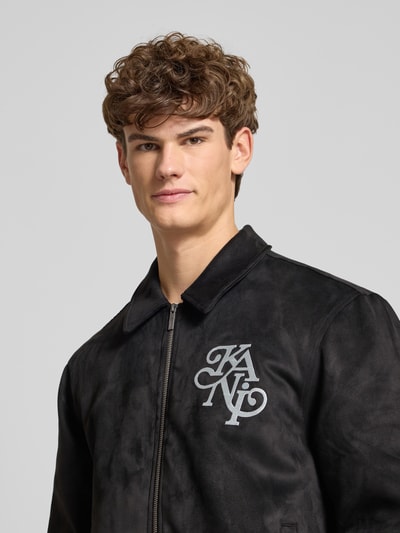 KARL KANI Jack in leerlook met labelstitching Zwart - 3