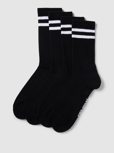 Review Socken mit Kontraststreifen im 4er-Pack Black 1