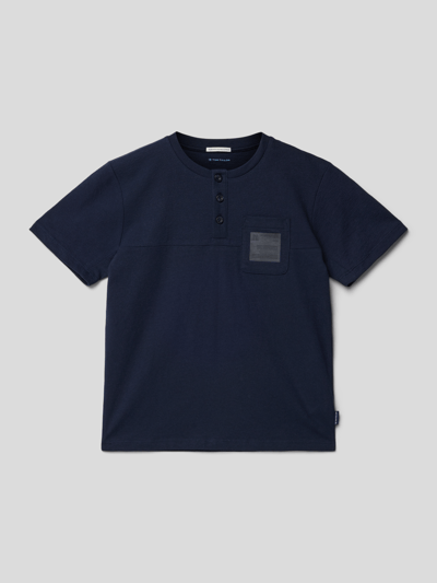 Tom Tailor T-Shirt mit Brusttasche Marineblau 1
