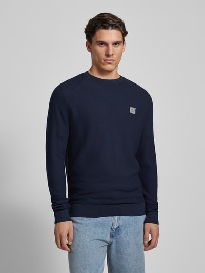 s.Oliver RED LABEL Gebreide pullover met ribboorden Marineblauw - 4