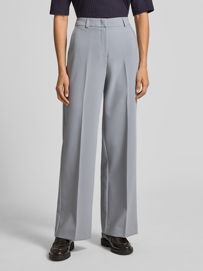 comma Wide Fit Stoffhose mit Viskose-Anteil und Bügelfalten Rauchblau 4