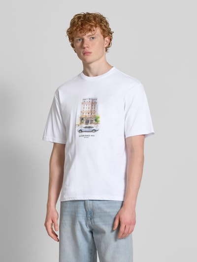 REVIEW T-Shirt mit Label-Print Weiss 4