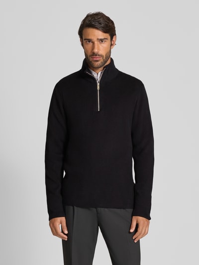 Lindbergh Gebreide pullover met schipperskraag Zwart - 4