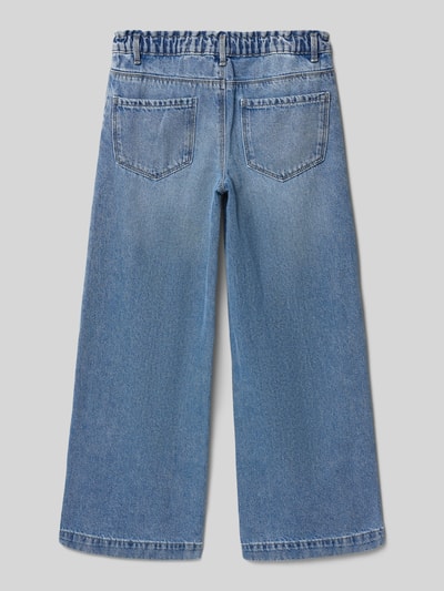 Produktfoto, Wide Leg Jeans aus Baumwoll-Mix Modell 'COMET' von Only, Denim-Optik, elastischer Bund, 5-Pocket-Design, Rückansicht