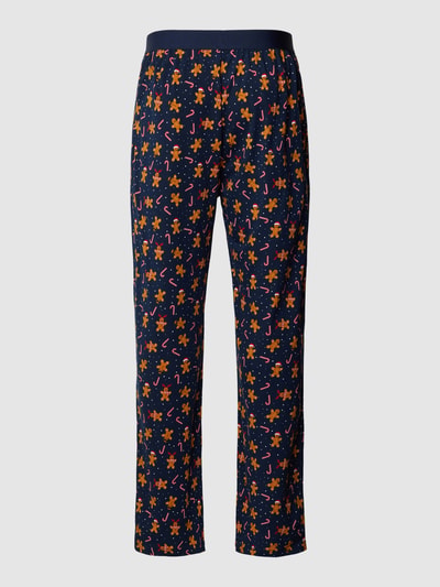 Christian Berg Men Pyjamahose mit Allover-Muster Mittelbraun 3