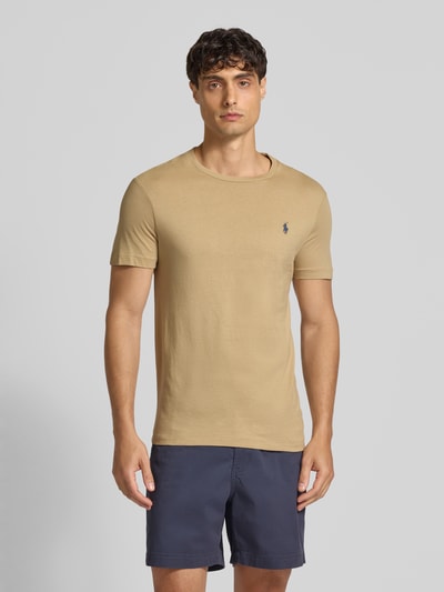 Polo Ralph Lauren Custom slim fit T-shirt met labelstitching Beige gemêleerd - 4