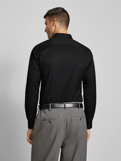 Eterna Slim fit zakelijk overhemd van twill Zwart - 5