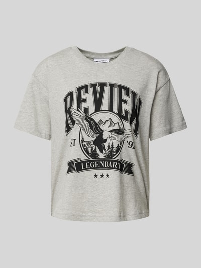 Review T-Shirt mit Statement-Print Mittelgrau Melange 2