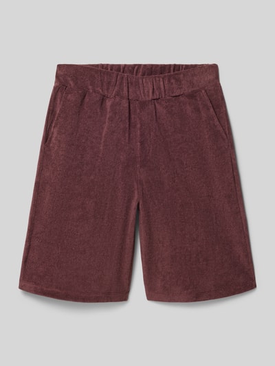Produktfoto, Regular Fit Sweatshorts aus Baumwoll-Mix von s.Oliver RED LABEL in unifarbener Optik, elastischer Bund, Sweat-Textur, auf hellem Hintergrund.