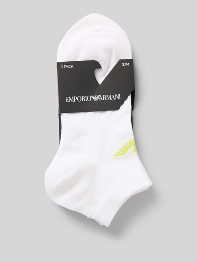 Emporio Armani Socken mit Label-Print im 3er-Pack Weiss 3