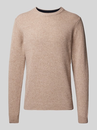 Casual Friday Strickpullover mit Strukturmuster Modell 'Karl' Camel Melange 2