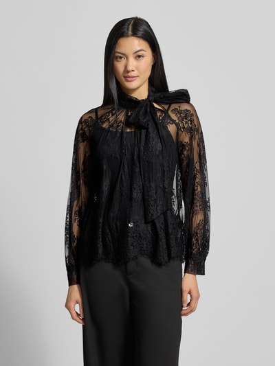 Milano Italy Blusenshirt aus Spitze Black 4