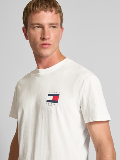 Tommy Jeans Regular Fit T-Shirt aus reiner Baumwolle Offwhite 3