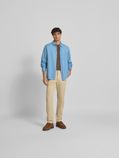 Officine Générale Freizeithemd aus reinem Lyocell Jeansblau 1